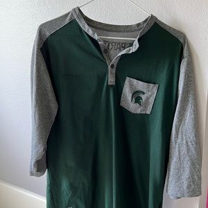 Men’s large, Michigan State 3/4 sleeve.